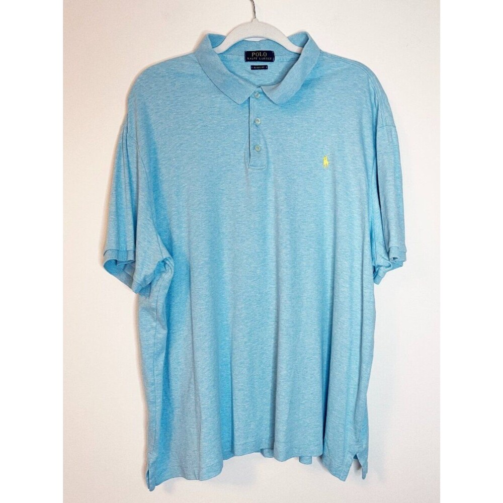 Polo Ralph Lauren Classic Fit Polo Shirt Men's XL Light Blue Pony Logo Short